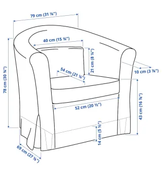 Sillón Tullsta Funda Blanca Incluida