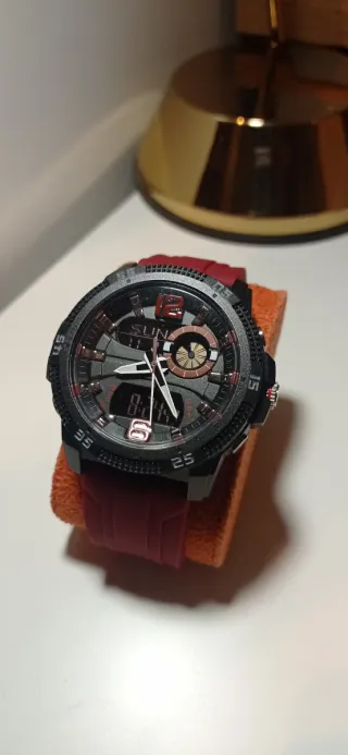 Reloj Deportivo Analógico-Digital Negro/Rojo