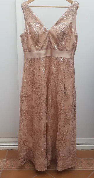 Vestido fiesta rosa lentejuelas