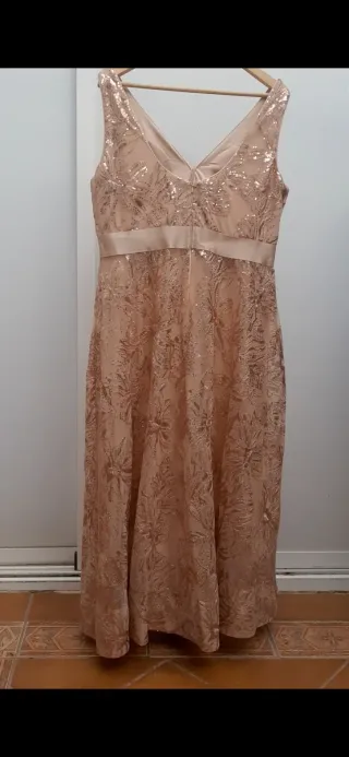 Vestido fiesta rosa lentejuelas