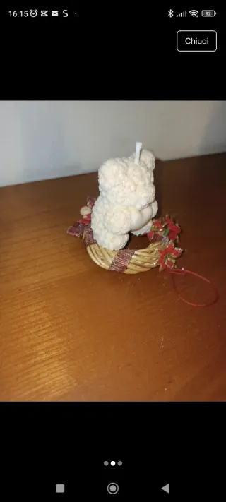 Candela Orsetto con Cuore e Ghirlanda