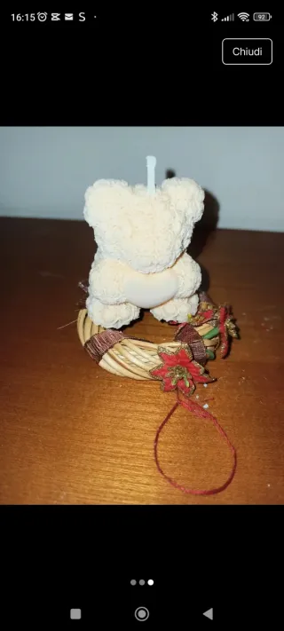 Candela Orsetto con Cuore e Ghirlanda