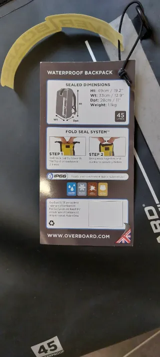 Zaino impermeabile Overboard 45L nuovo