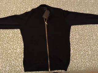 Jersey Zara Negro Cremallera Talla M Nuevo