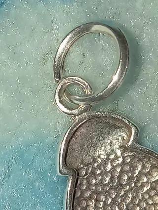 Colgante plata y esmalte reloj Love