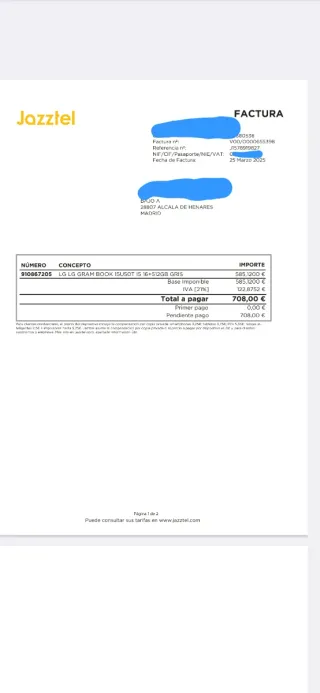 LG Gram 15U50T Portátil Gris Nuevo