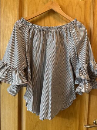 Blusa rayas escote Bardot