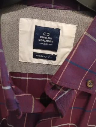 Camisa CROSS Hombre XL Morado Cuadros