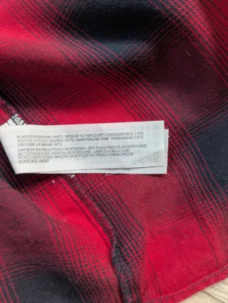 Zara Talla M - Camisa cuadros roja y negra