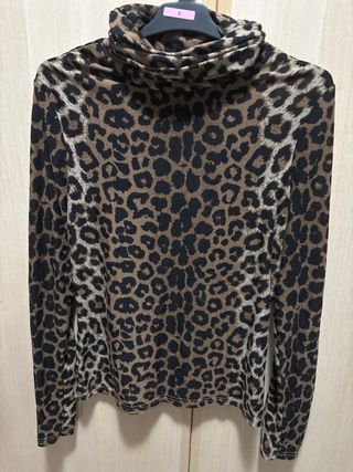 Camiseta Leopardo Cuello Alto Talla S