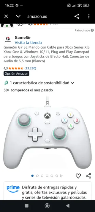 Mando GameSir G7 SE Xbox Blanco