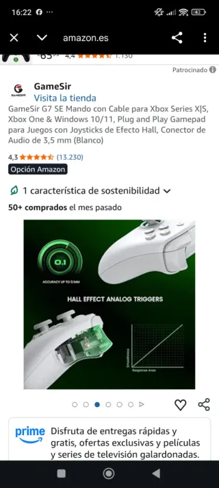 Mando GameSir G7 SE Xbox Blanco