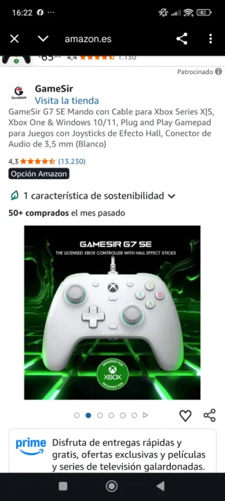 Mando GameSir G7 SE Xbox Blanco