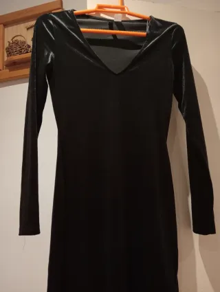 Vestido Mango Negro Manga Larga