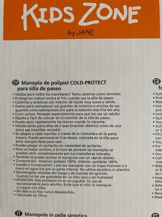 Jané. Manoplas carro bebé. polipiel negras