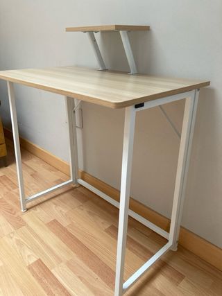 Mesa escritorio plegable madera y metal
