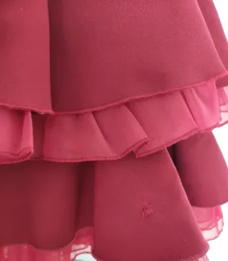 Abito flamenco bordeaux elegante con dettagli