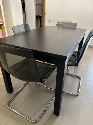 Mesa Comedor Extensible IKEA Negra laneberg