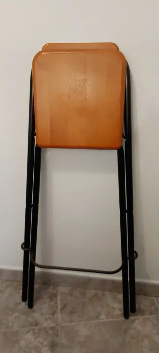Taburete bar plegable madera y metal