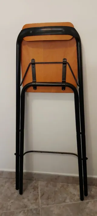 Taburete bar plegable madera y metal
