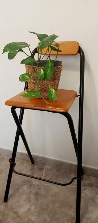 Taburete bar plegable madera y metal