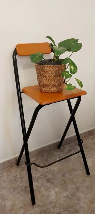 Taburete bar plegable madera y metal