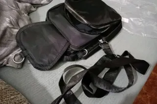 Bolso bandolera tela Oxford mujer negro