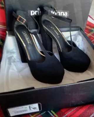 Primadonna Scarpe Tacco Alto Zeppa Nere Tg 36