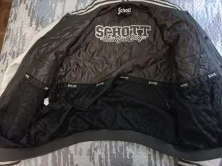 Chaqueta Schott Piel Talla XL Negra/Blanca