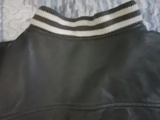 Chaqueta Schott Piel Talla XL Negra/Blanca