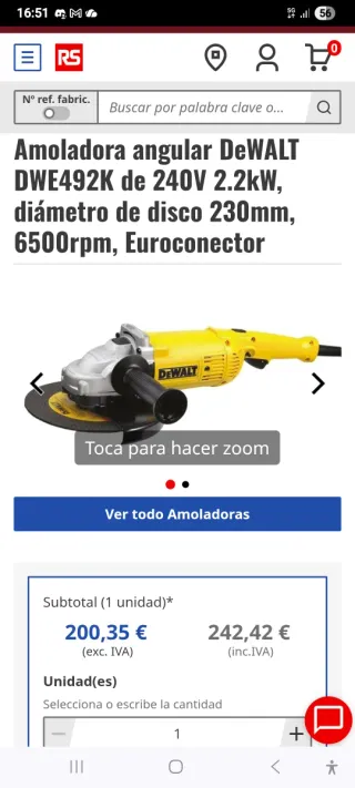Radial grande con disco y llave