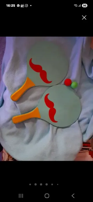 Raquetas Pin Pon con Diseño de Bigote
