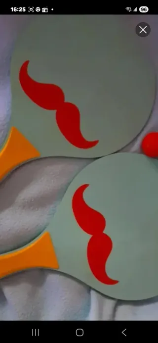 Raquetas Pin Pon con Diseño de Bigote