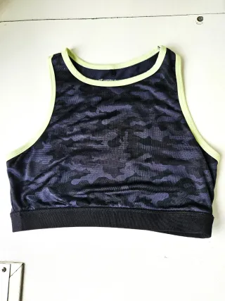 Reggiseno sportivo nero bordi lime tg.44 Work Out