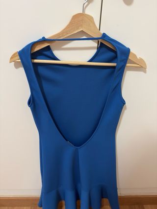 Vestido Zara Azul Espalda Descubierta Talla S