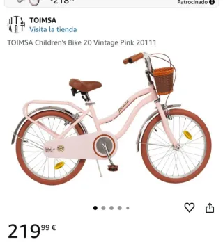 Bicicleta Toimsa Vintage Rosa Infantil