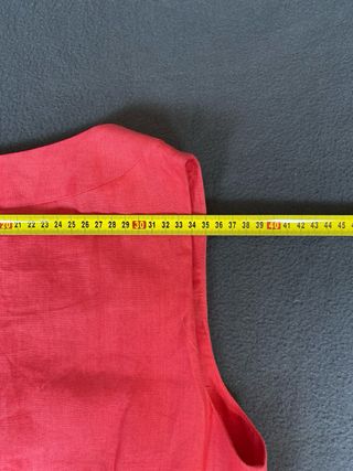 Vestido Derhy Lino Coral Naranja Corto Vintage M