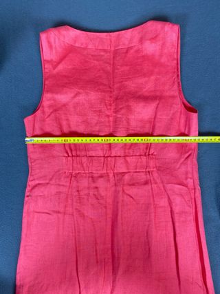 Vestido Derhy Lino Coral Naranja Corto Vintage M