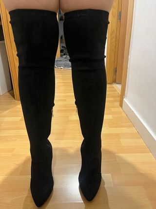 Botas altas terciopelo negras