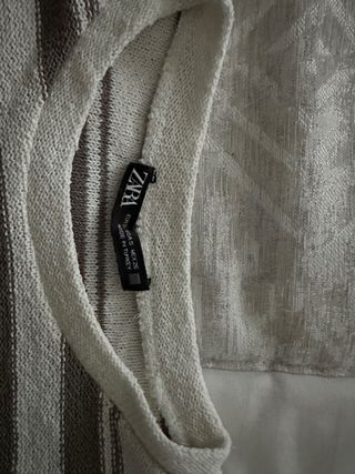 Jersey croped rayas blanco y marrón