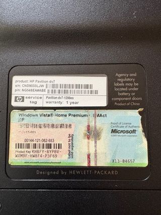 HP Pavilion dv7 Portátil