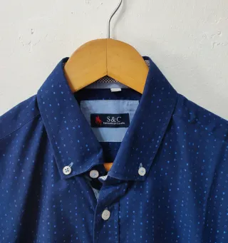 Camisa azul marino S&C hombre Talla 40