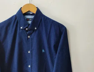 Camisa azul marino S&C hombre Talla 40