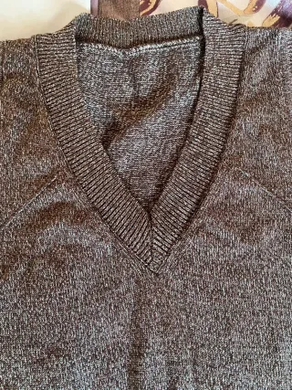 Chaleco de punto marrón mujer