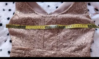 Vestido corto lentejuelas marrón y dorado