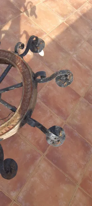 Lámpara antigua timón barco