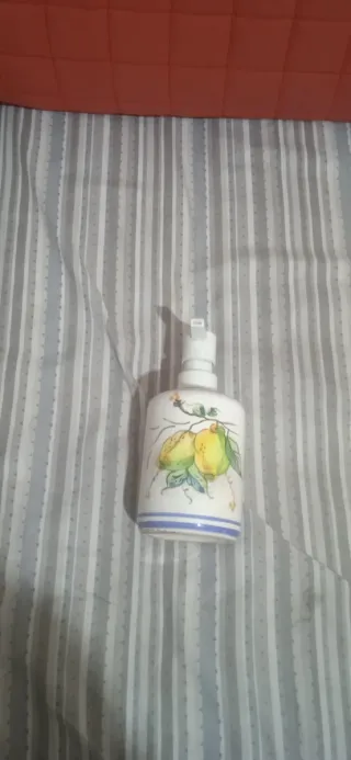 Dispenser portasapone ceramica limoni