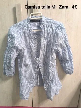 Camisa Zara Talla M Rayas Azules