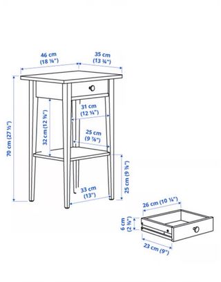 Mesita de noche Ikea Hemnes amarilla
