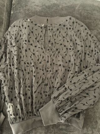 Blusa Zara Transparente Estampada Flores
